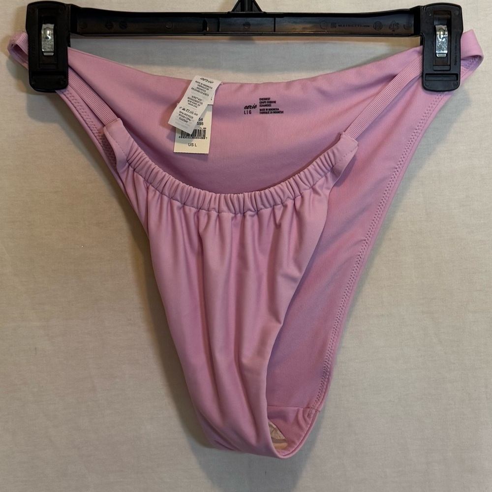 AA-486 Aerie NWT Cheekiest String Side Purple Summer Swim Bikini Bottoms Size L